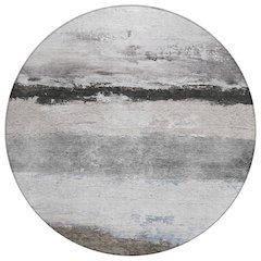 Machine Washable Indoor/Outdoor Chantille ACN2169 Taupe 8' x 8' Round Rug