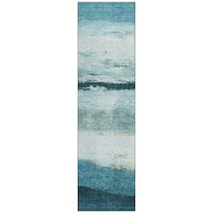 Machine Washable Indoor/Outdoor Chantille ACN2169 Teal 2'3" x 7'6" Runner Rug