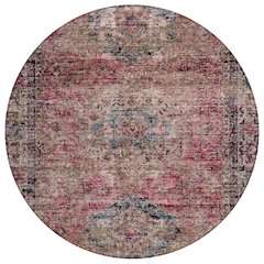 Machine Washable Indoor/Outdoor Chantille ACN2170 Pink 8' x 8' Round Rug