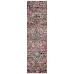 Machine Washable Indoor/Outdoor Chantille ACN2170 Pink 2'3" x 7'6" Runner Rug