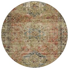 Machine Washable Indoor/Outdoor Chantille ACN2170 Terracotta 8' x 8' Round Rug