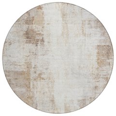 Machine Washable Indoor/Outdoor Chantille ACN2171 Beige 8' x 8' Round Rug