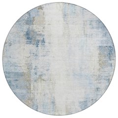 Machine Washable Indoor/Outdoor Chantille ACN2171 Blue 8' x 8' Round Rug