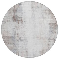 Machine Washable Indoor/Outdoor Chantille ACN2171 Taupe 8' x 8' Round Rug