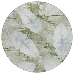 Machine Washable Indoor/Outdoor Chantille ACN2172 Aloe 8' x 8' Round Rug