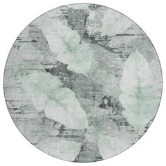 Machine Washable Indoor/Outdoor Chantille ACN2172 Teal 8' x 8' Round Rug