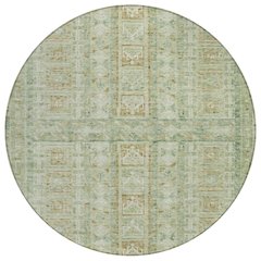 Machine Washable Indoor/Outdoor Chantille ACN2173 Green 8' x 8' Round Rug