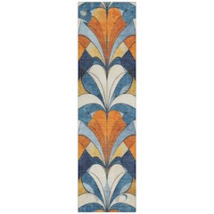 Machine Washable Indoor/Outdoor Chantille ACN2174 Blue 2'3" x 7'6" Runner Rug