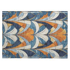 Machine Washable Indoor/Outdoor Chantille ACN2174 Blue 1'8" x 2'6" Rug