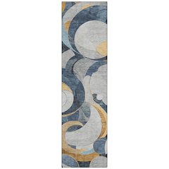 Machine Washable Indoor/Outdoor Chantille ACN2175 Blue 2'3" x 7'6" Runner Rug
