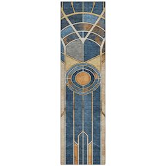 Machine Washable Indoor/Outdoor Chantille ACN2176 Blue 2'3" x 7'6" Runner Rug