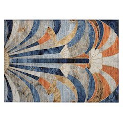 Machine Washable Indoor/Outdoor Chantille ACN2177 Navy 1'8" x 2'6" Rug