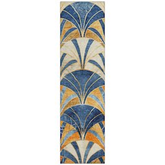 Machine Washable Indoor/Outdoor Chantille ACN2178 Blue 2'3" x 7'6" Runner Rug