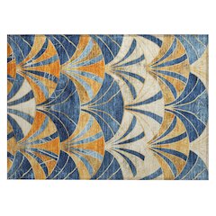 Machine Washable Indoor/Outdoor Chantille ACN2178 Blue 1'8" x 2'6" Rug