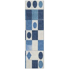 Machine Washable Indoor/Outdoor Chantille ACN2181 Blue 2'3" x 7'6" Runner Rug
