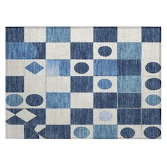 Machine Washable Indoor/Outdoor Chantille ACN2181 Blue 1'8" x 2'6" Rug