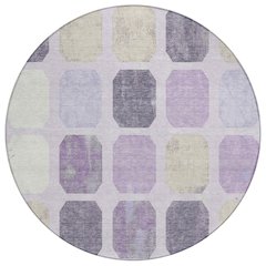 Machine Washable Indoor/Outdoor Chantille ACN2182 Lavender 8' x 8' Round Rug