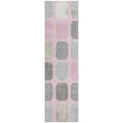 Machine Washable Indoor/Outdoor Chantille ACN2182 Pink 2'3" x 7'6" Runner Rug