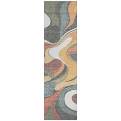 Machine Washable Indoor/Outdoor Chantille ACN2183 Gold 2'3" x 7'6" Runner Rug