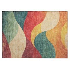 Machine Washable Indoor/Outdoor Chantille ACN2184 Orange 1'8" x 2'6" Rug
