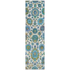 Machine Washable Indoor/Outdoor Chantille ACN2187 Aqua 2'3" x 7'6" Runner Rug