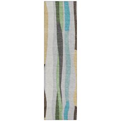 Machine Washable Indoor/Outdoor Chantille ACN2188 Green 2'3" x 7'6" Runner Rug