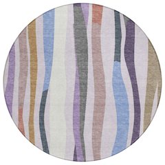 Machine Washable Indoor/Outdoor Chantille ACN2188 Lavender 8' x 8' Round Rug