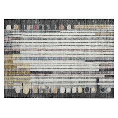 Machine Washable Indoor/Outdoor Chantille ACN2189 Black 1'8" x 2'6" Rug
