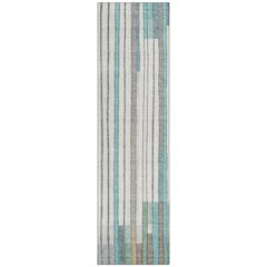 Machine Washable Indoor/Outdoor Chantille ACN2189 Teal 2'3" x 7'6" Runner Rug