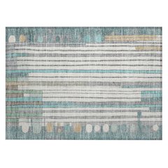 Machine Washable Indoor/Outdoor Chantille ACN2189 Teal 1'8" x 2'6" Rug