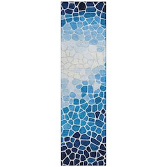 Machine Washable Indoor/Outdoor Chantille ACN2190 Blue 2'3" x 7'6" Runner Rug