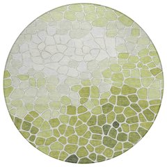 Machine Washable Indoor/Outdoor Chantille ACN2190 Green 8' x 8' Round Rug