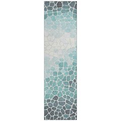 Machine Washable Indoor/Outdoor Chantille ACN2190 Teal 2'3" x 7'6" Runner Rug
