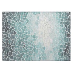 Machine Washable Indoor/Outdoor Chantille ACN2190 Teal 1'8" x 2'6" Rug
