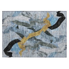 Machine Washable Indoor/Outdoor Chantille ACN2191 Denim 1'8" x 2'6" Rug