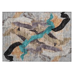 Machine Washable Indoor/Outdoor Chantille ACN2191 Gray 1'8" x 2'6" Rug