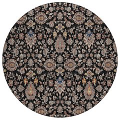 Machine Washable Indoor/Outdoor Chantille ACN2192 Black 8' x 8' Round Rug