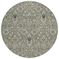 Machine Washable Indoor/Outdoor Chantille ACN2192 Green 8' x 8' Round Rug