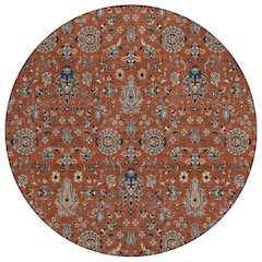Machine Washable Indoor/Outdoor Chantille ACN2192 Paprika 8' x 8' Round Rug