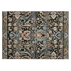 Machine Washable Indoor/Outdoor Chantille ACN2193 Black 1'8" x 2'6" Rug