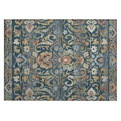 Machine Washable Indoor/Outdoor Chantille ACN2193 Navy 1'8" x 2'6" Rug