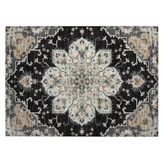 Machine Washable Indoor/Outdoor Chantille ACN2194 Black 1'8" x 2'6" Rug
