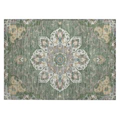 Machine Washable Indoor/Outdoor Chantille ACN2194 Green 1'8" x 2'6" Rug