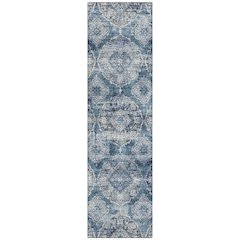 Machine Washable Indoor/Outdoor Chantille ACN2196 Denim 2'3" x 7'6" Runner Rug