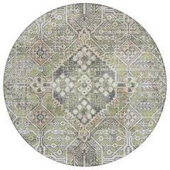 Machine Washable Indoor/Outdoor Chantille ACN2197 Aloe 8' x 8' Round Rug