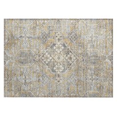 Machine Washable Indoor/Outdoor Chantille ACN2197 Gold 1'8" x 2'6" Rug