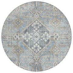 Machine Washable Indoor/Outdoor Chantille ACN2197 Sky 8' x 8' Round Rug