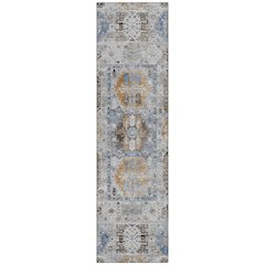 Machine Washable Indoor/Outdoor Chantille ACN2198 Gray 2'3" x 7'6" Runner Rug
