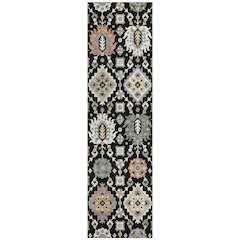 Machine Washable Indoor/Outdoor Chantille ACN2200 Black 2'3" x 7'6" Runner Rug