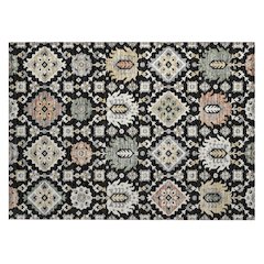 Machine Washable Indoor/Outdoor Chantille ACN2200 Black 1'8" x 2'6" Rug